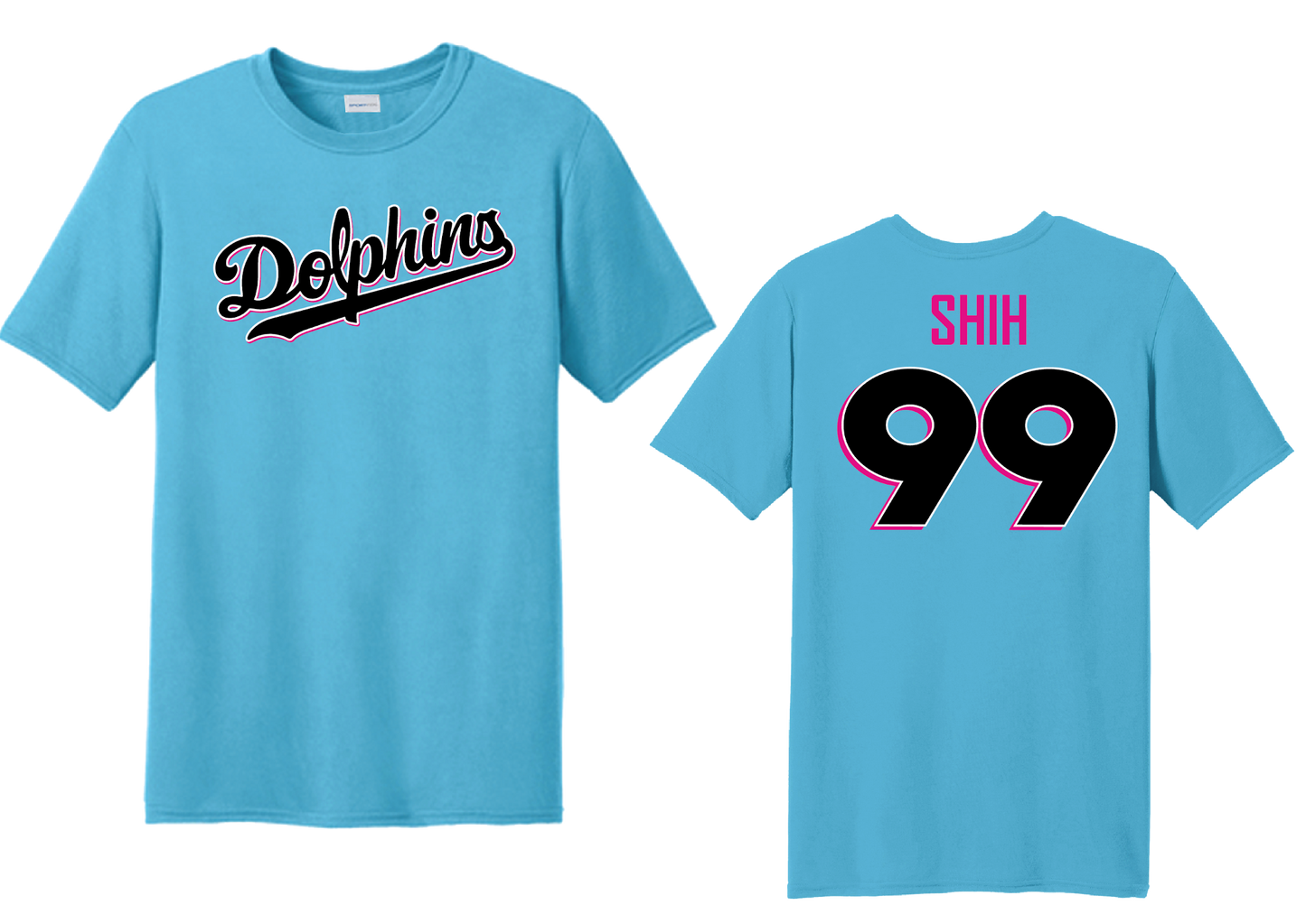 Dolphins Shih - Atomic Blue Sport Tek