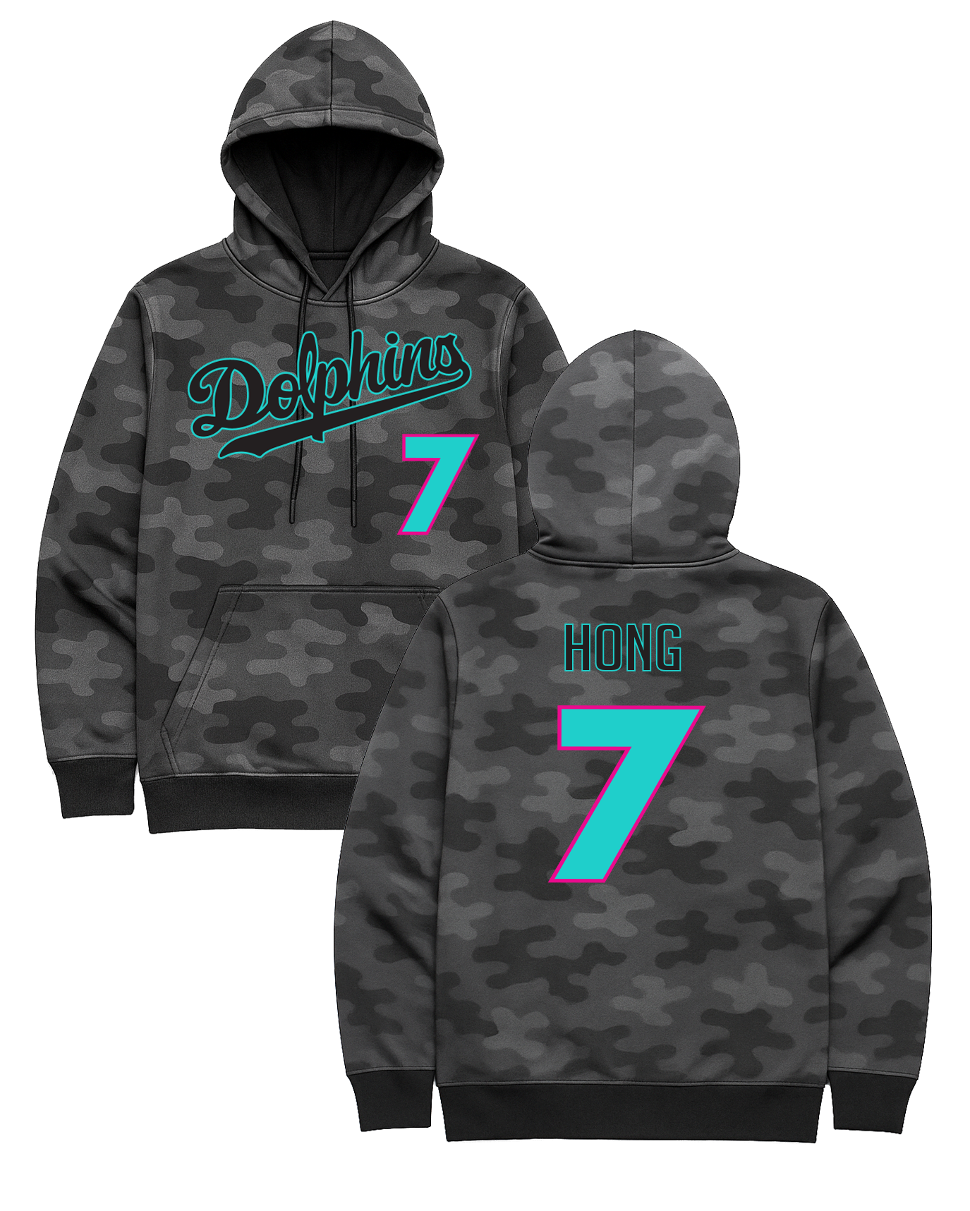 Dolphins - Sublimated Hoodie - Camo (3 week turn time)
