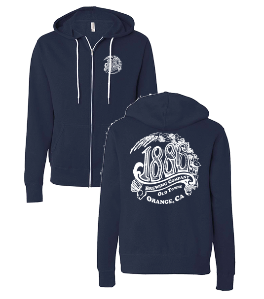 1886 - Zip Hoodie - Navy
