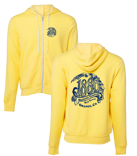 1886 - Zip Hoodie - Yellow