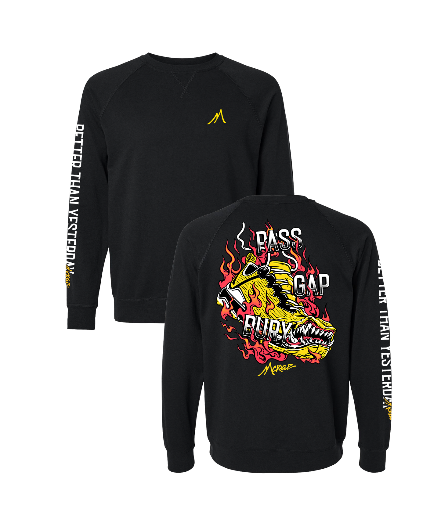 Pass Gap Bury Raglan Crewneck Sweatshirt - Black V3