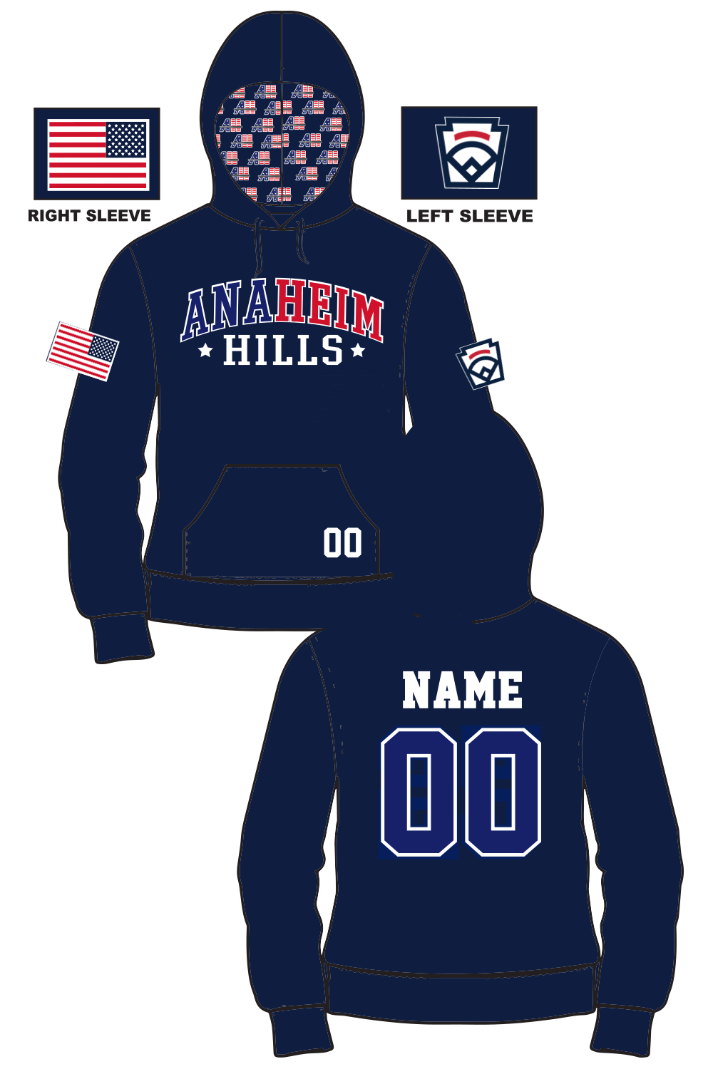 Anaheim Hills - Hoodie Youth and Adult (Sublimated Pullover)