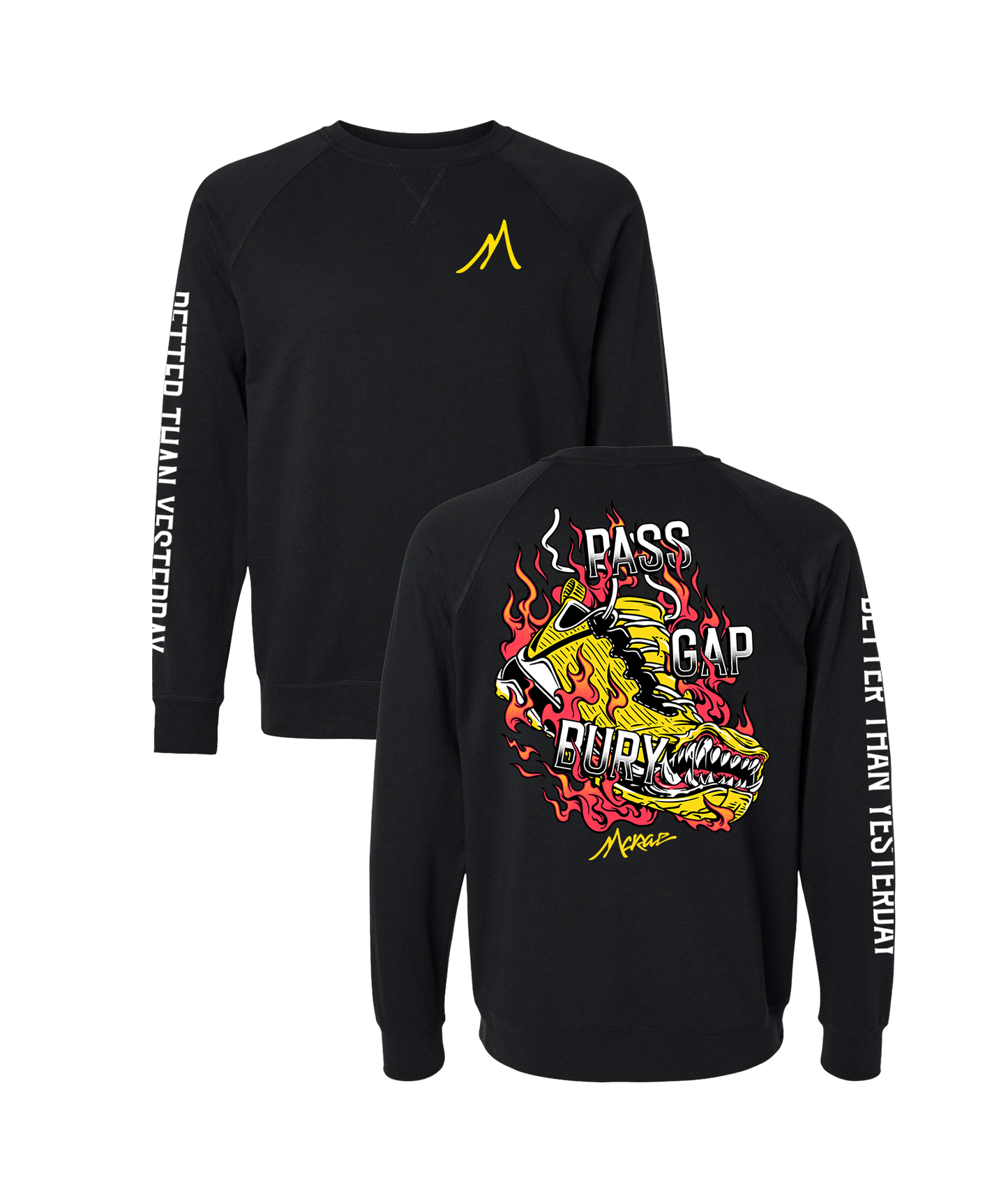 Pass Gap Bury Raglan Crewneck Sweatshirt - Black