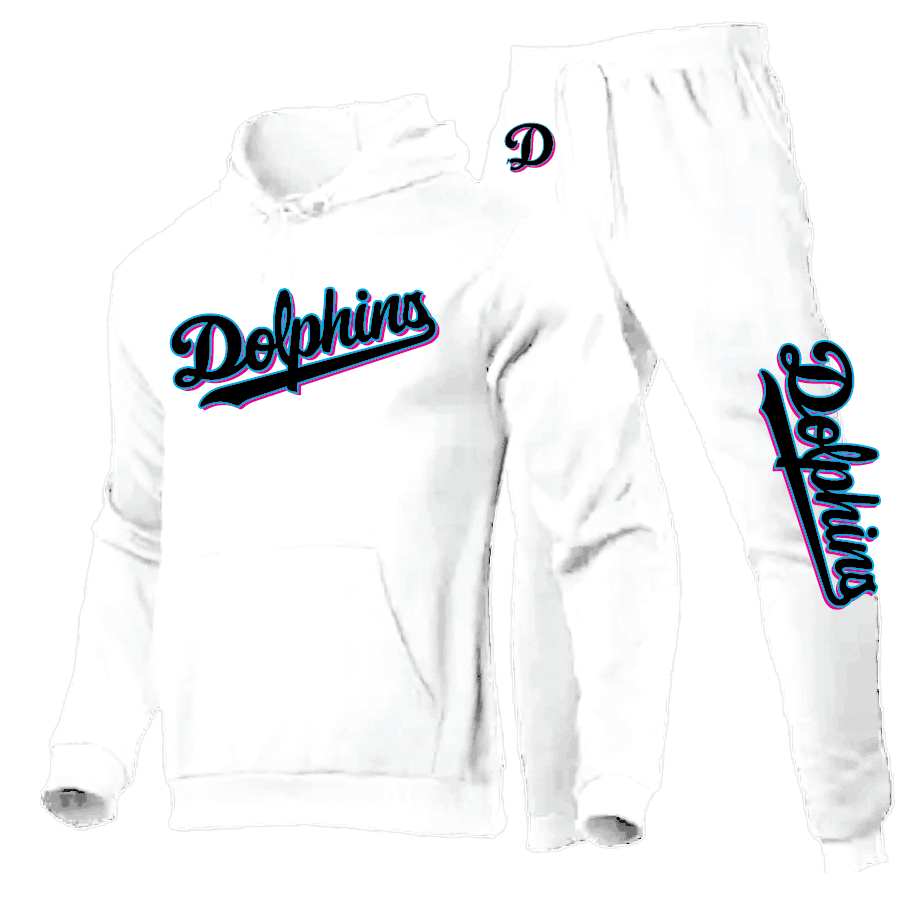 Dolphins Sweatsuit Combo - Youth and Adult (White)