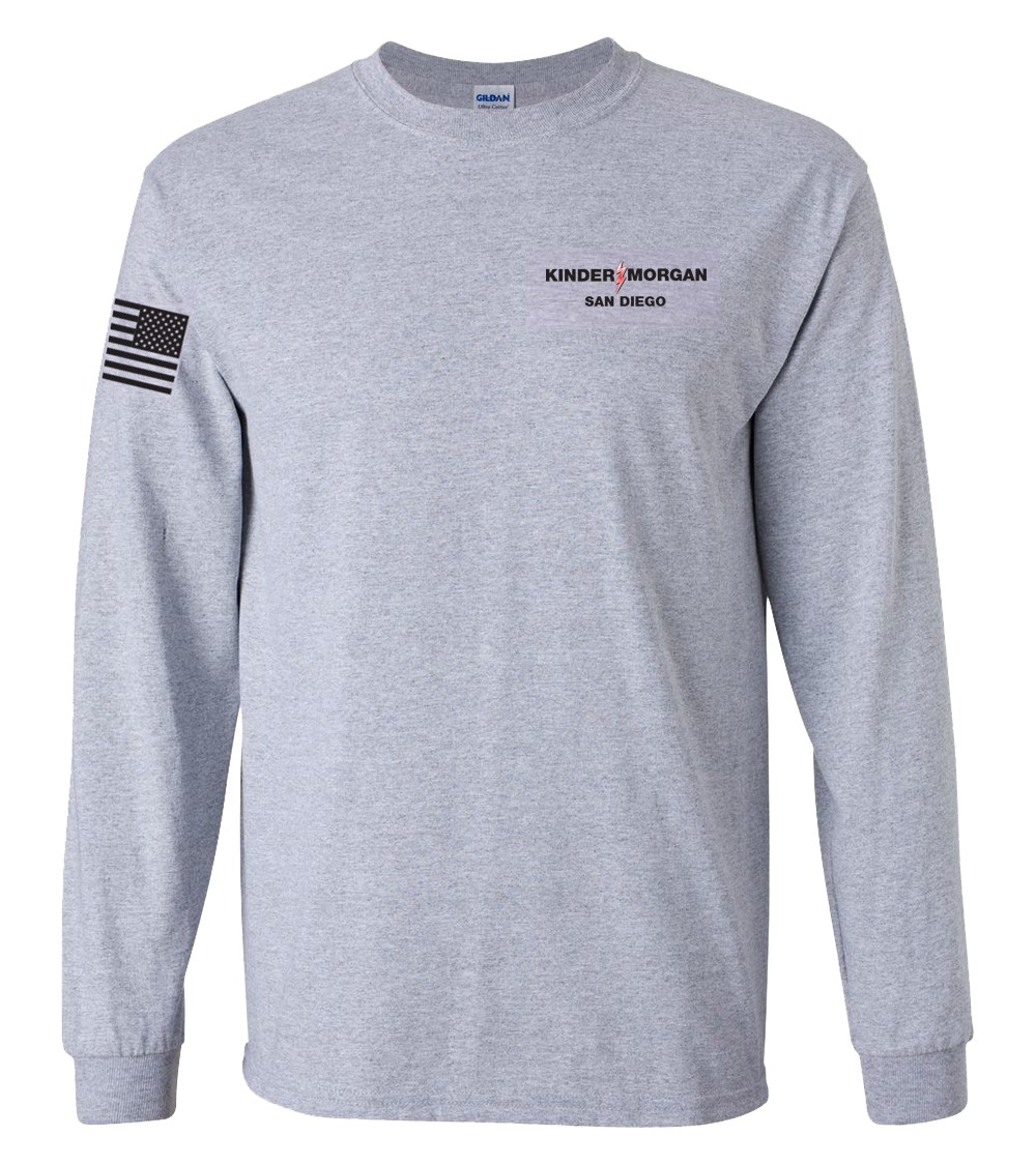 Kinder Morgan - San Diego - Gildan Longsleeve 6.1oz - Sport Gray Tee (48 Piece Bulk Run)