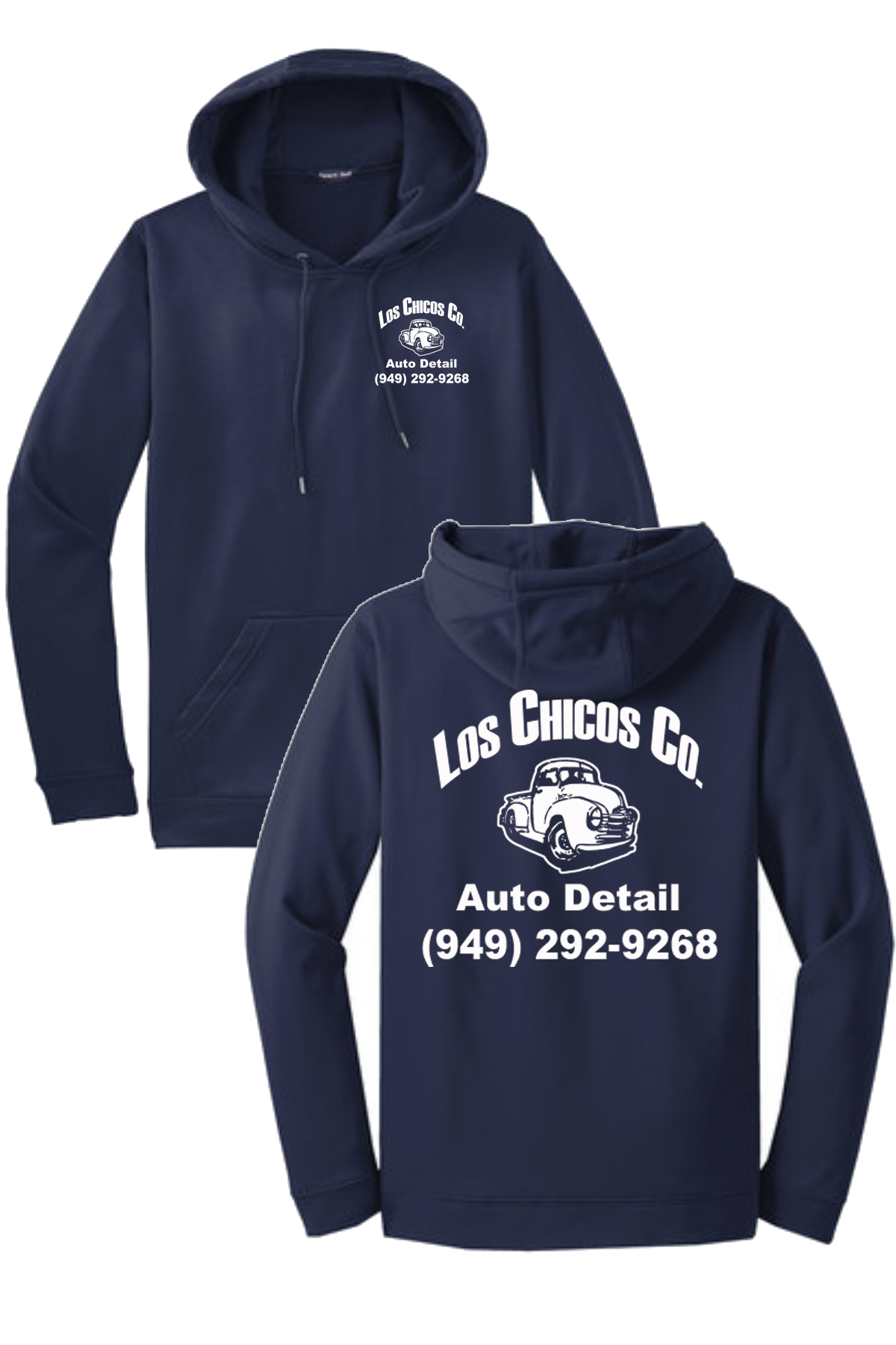 Los Chicos SportTek Pullover Hoodie - Navy - DRI FIT