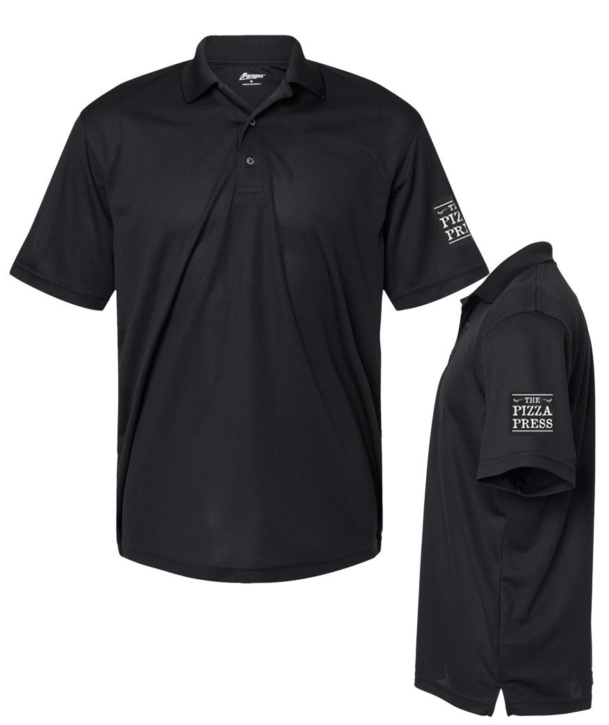 The Pizza Press Logo Paragon Black Polo (Store Uniform)