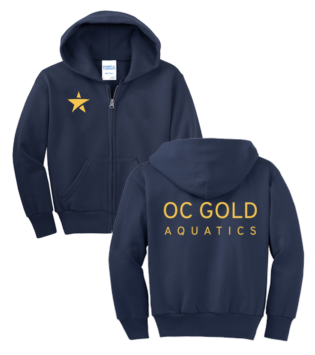 OC Gold Aquatics Youth Zip Hoodie