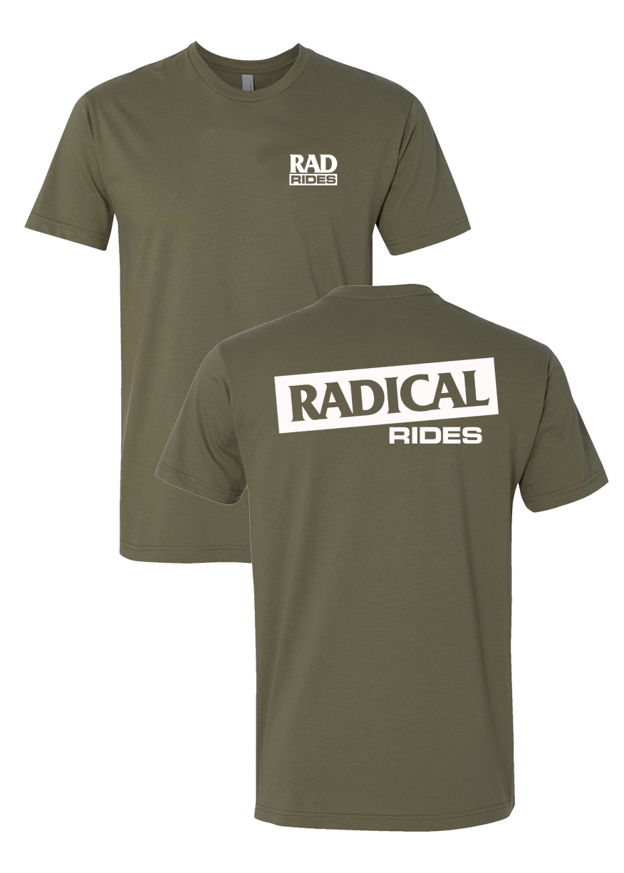 Radical Rides Men's Next Level Shirt (Front & Back) - Military Green