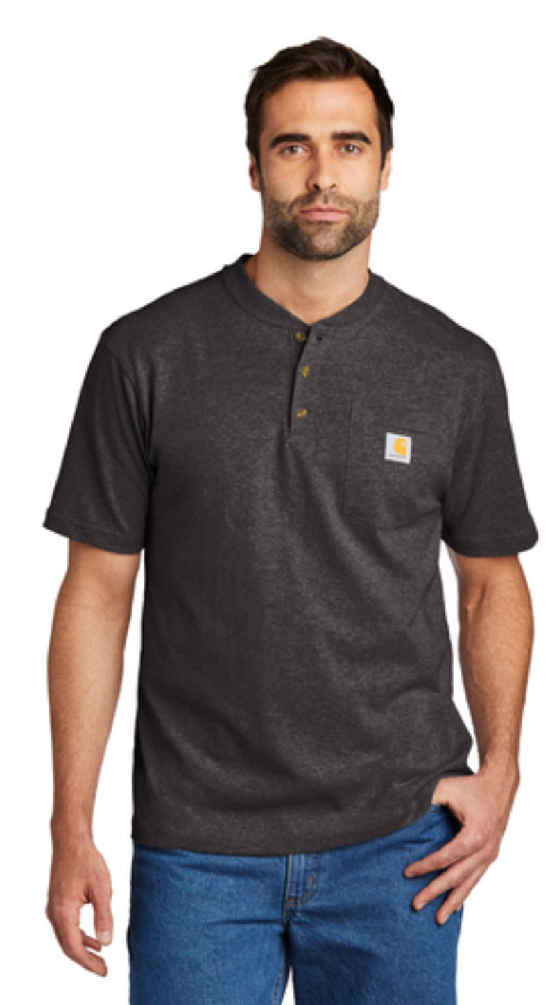 Carhartt® Short Sleeve Henley T-Shirt with Sew On Patch