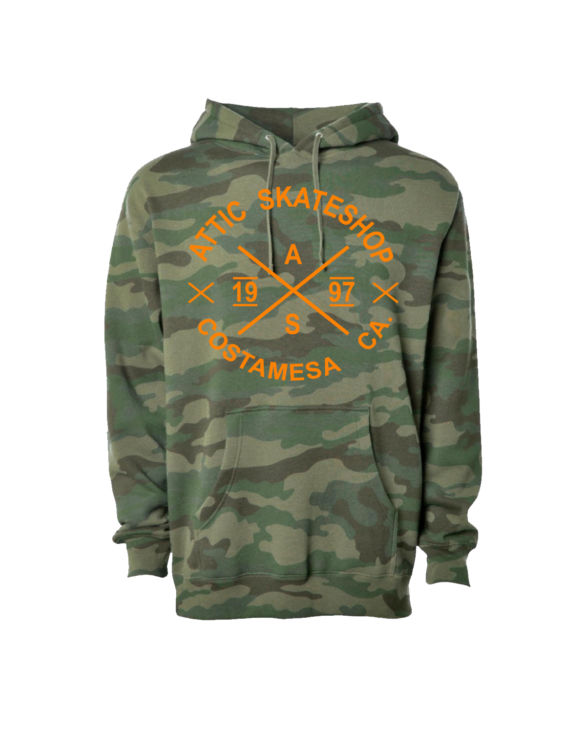 Attic Skateboards Camo Pullover Hoodie