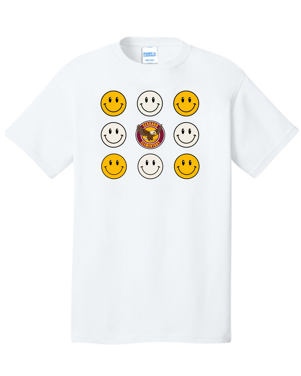 Serrano Elementary - Smile Tee Shirt - Youth & Adult - Cotton/Dri-Fit