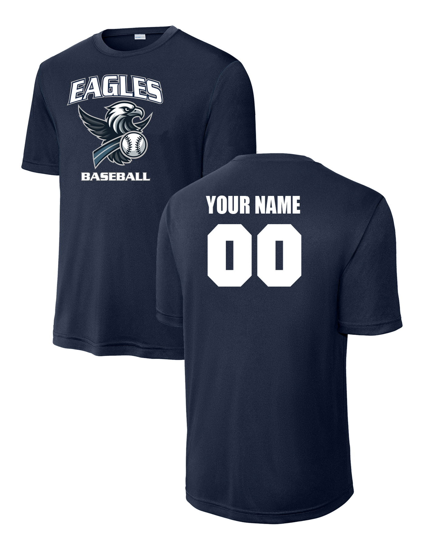 VPLL Eagles Baseball Practice Dri Fit Tee with Name and Number (Youth and Adult)