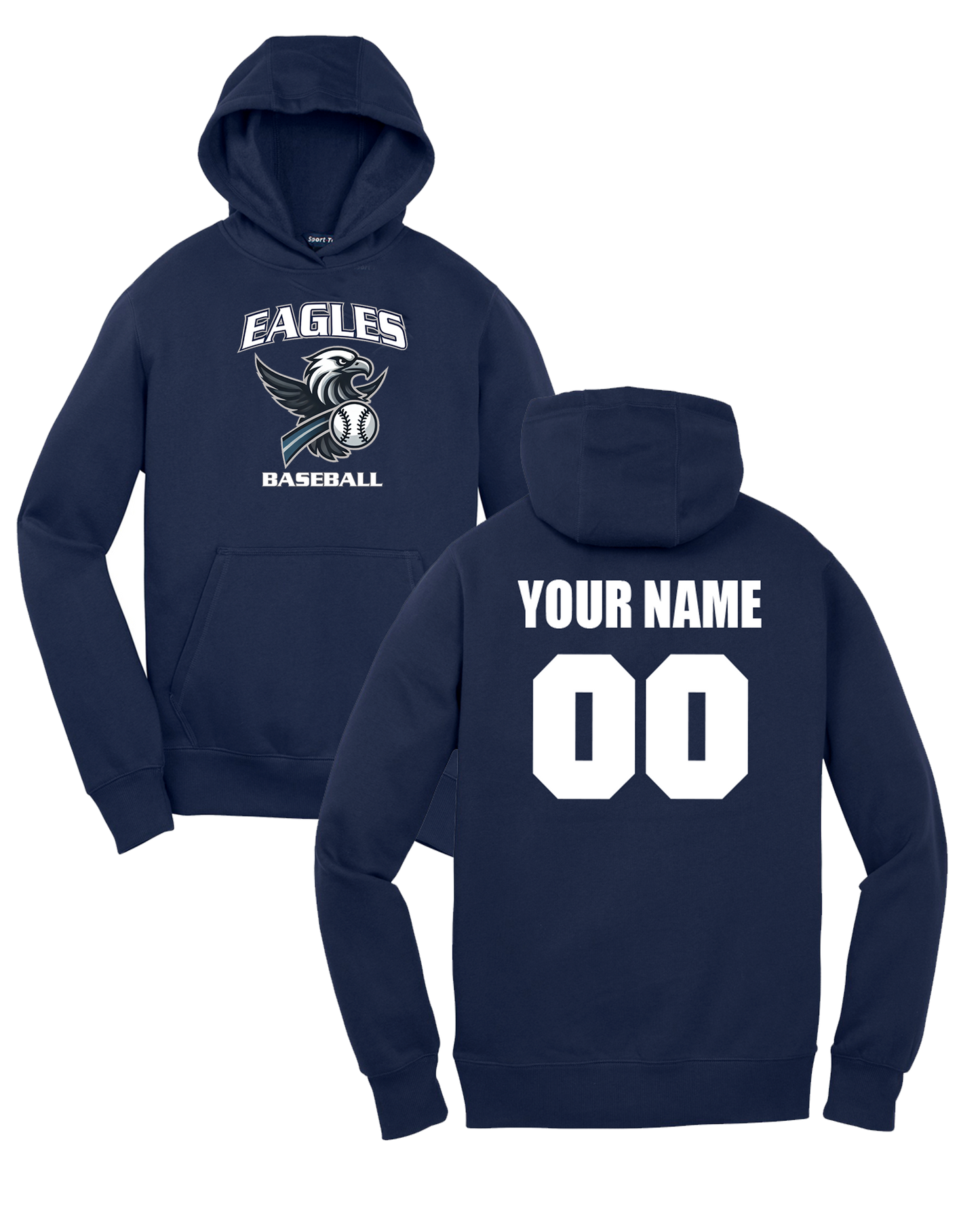 VPLL Eables Basball Youth Pullover DriFt Hoodie with Name and Number