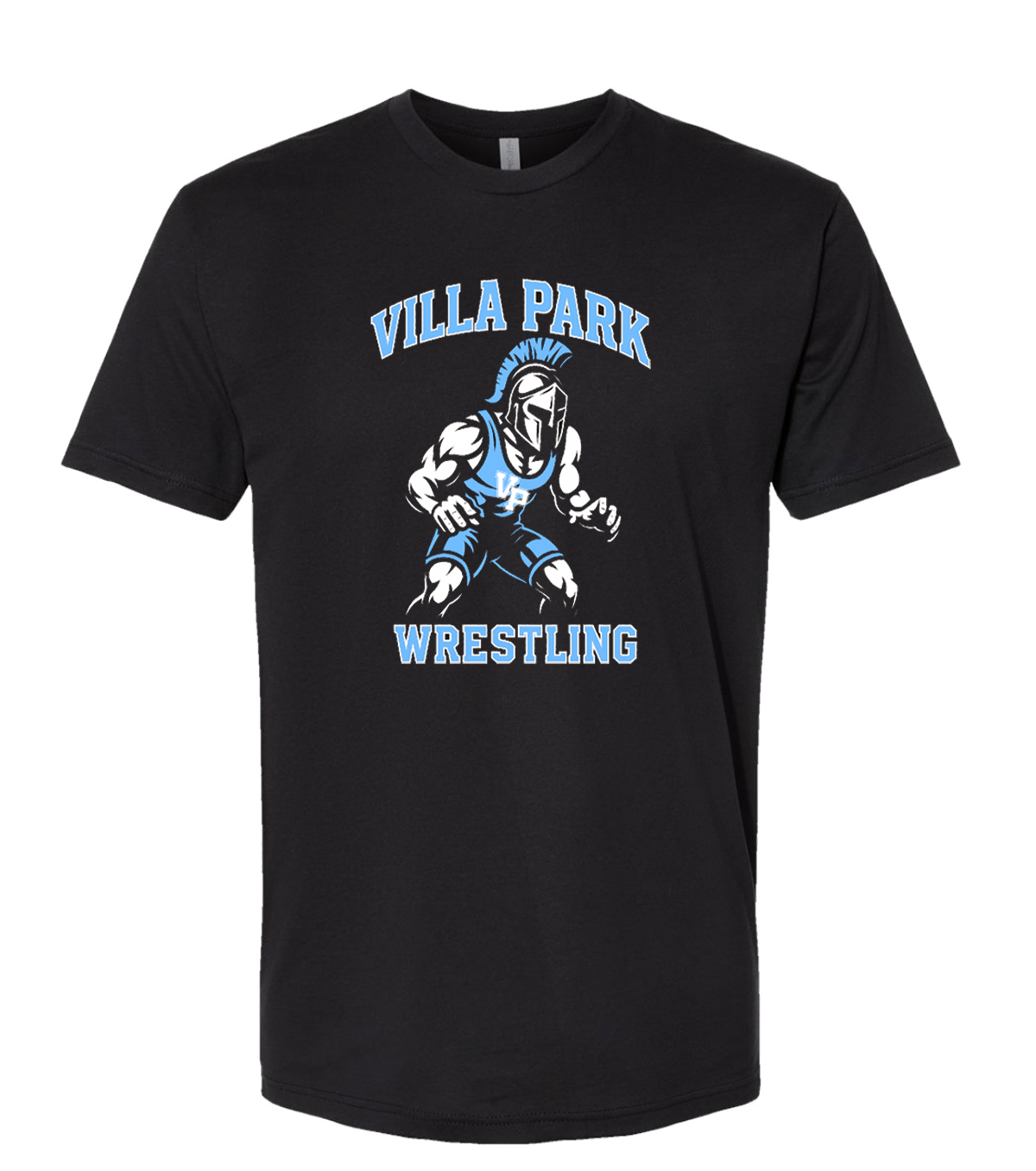 Villa Park Wrestling Spartan Dri Fit/Cotton Tee - Front Only (Youth and Adult) (Black)