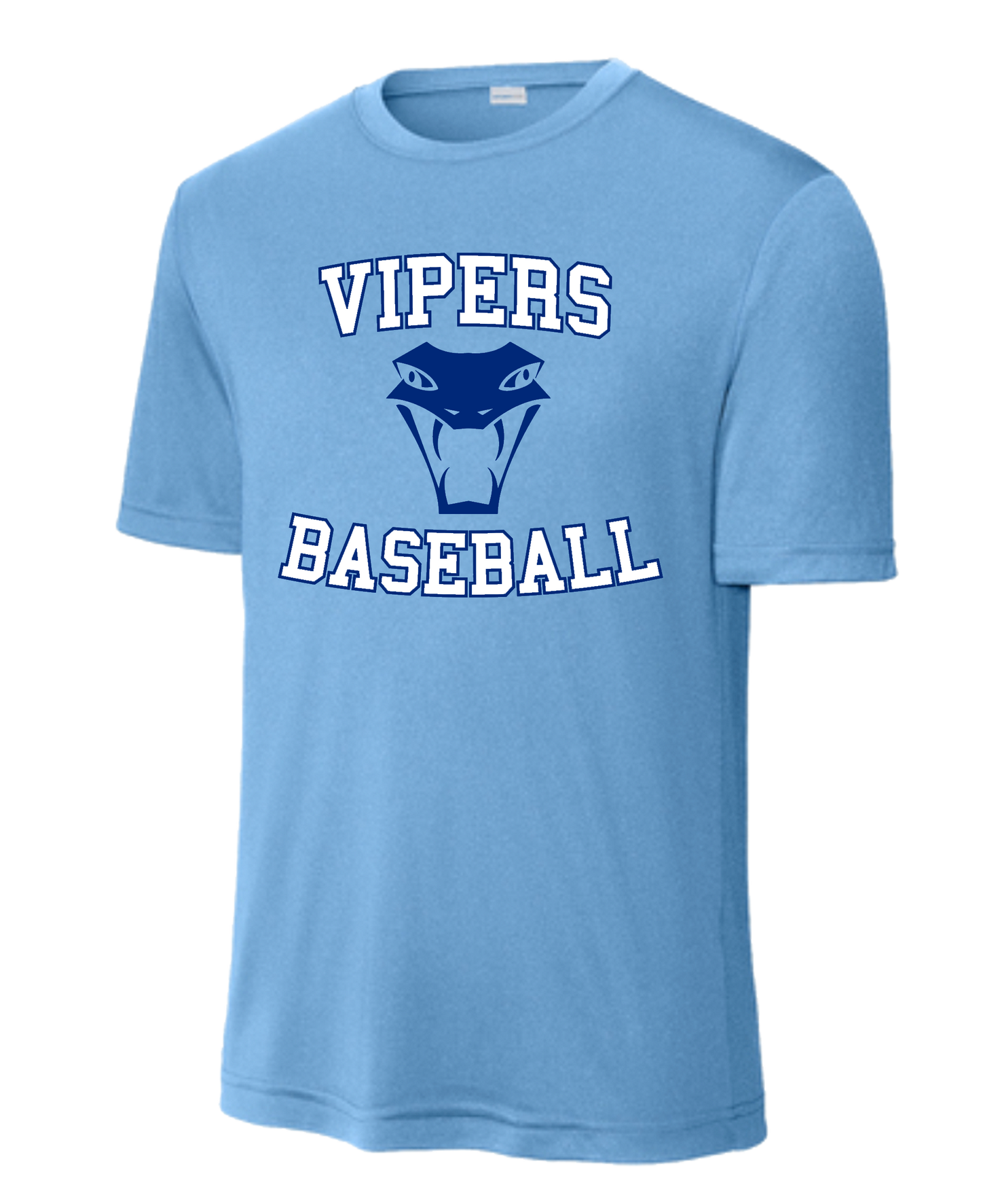 Vipers Baseball Practice Tee - Carolina Blue (DRI FIT & Cotton) Adult & Youth
