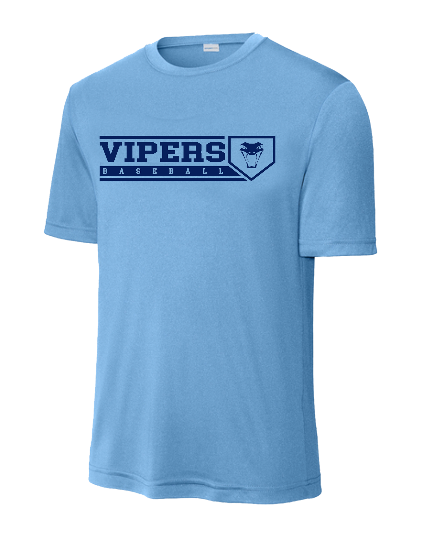 Vipers Baseball Practice Tee - Carolina Blue (DRI FIT & Cotton) Adult & Youth