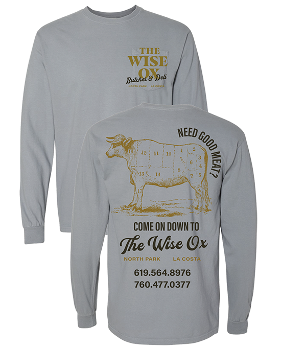 Wise Ox Need Meat Comfort Colors Grey 6014 Longsleeve