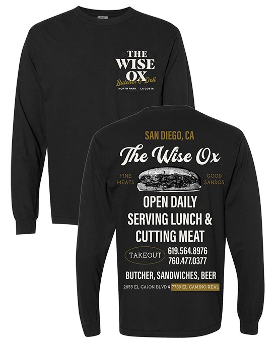 Wise Ox Take Out Comfort Colors Black 6014 Longsleeve