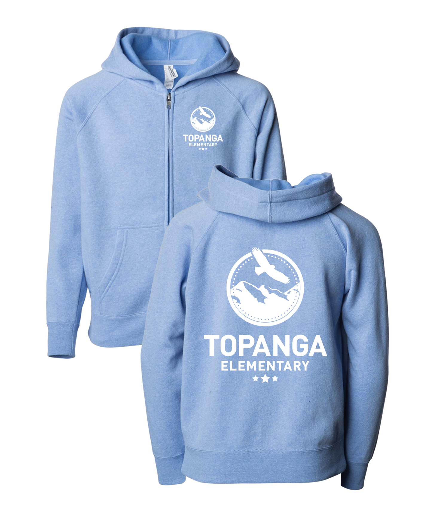 TOPANGA - Independent Lightweight Raglan Zippered Youth Pacific Blue Sweat