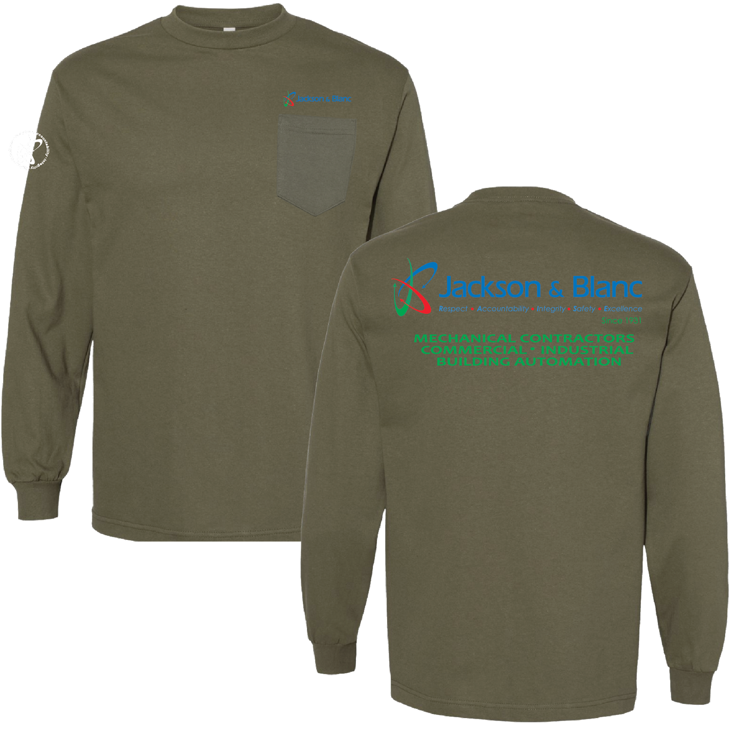 Jackson & Blanc LS Tee - Military Green