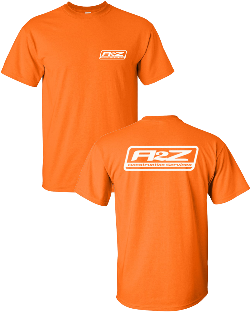 A2Z - Saftey Orange Tee (with White print)