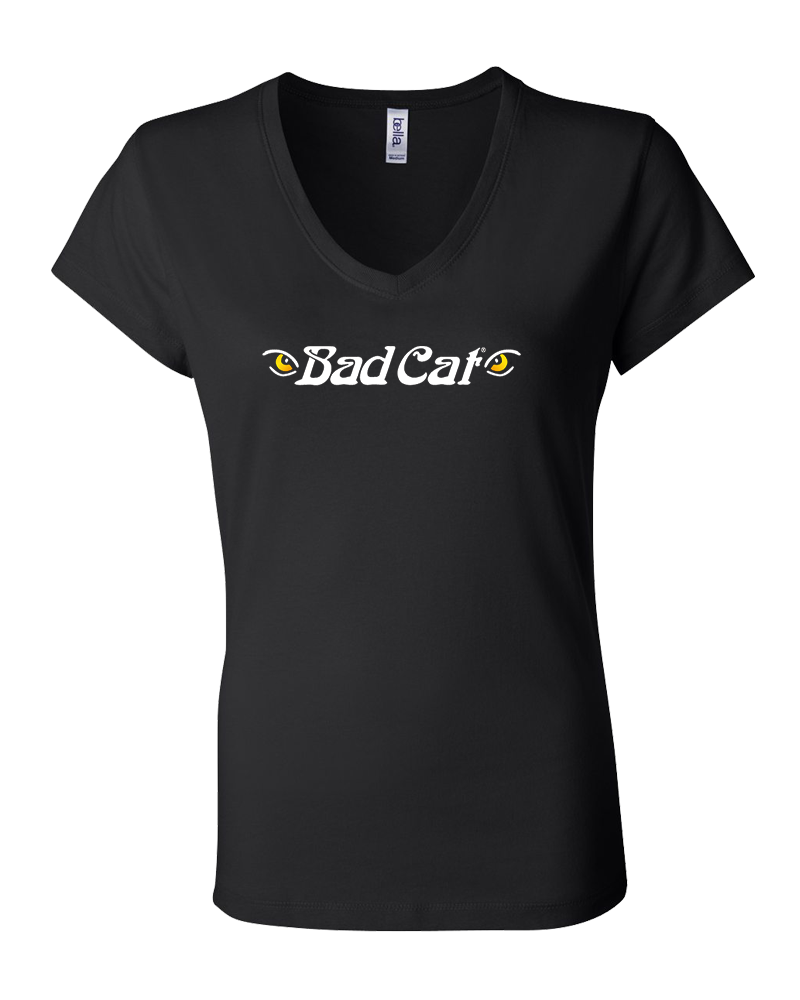 Bad Cat - Girls Vneck Tee