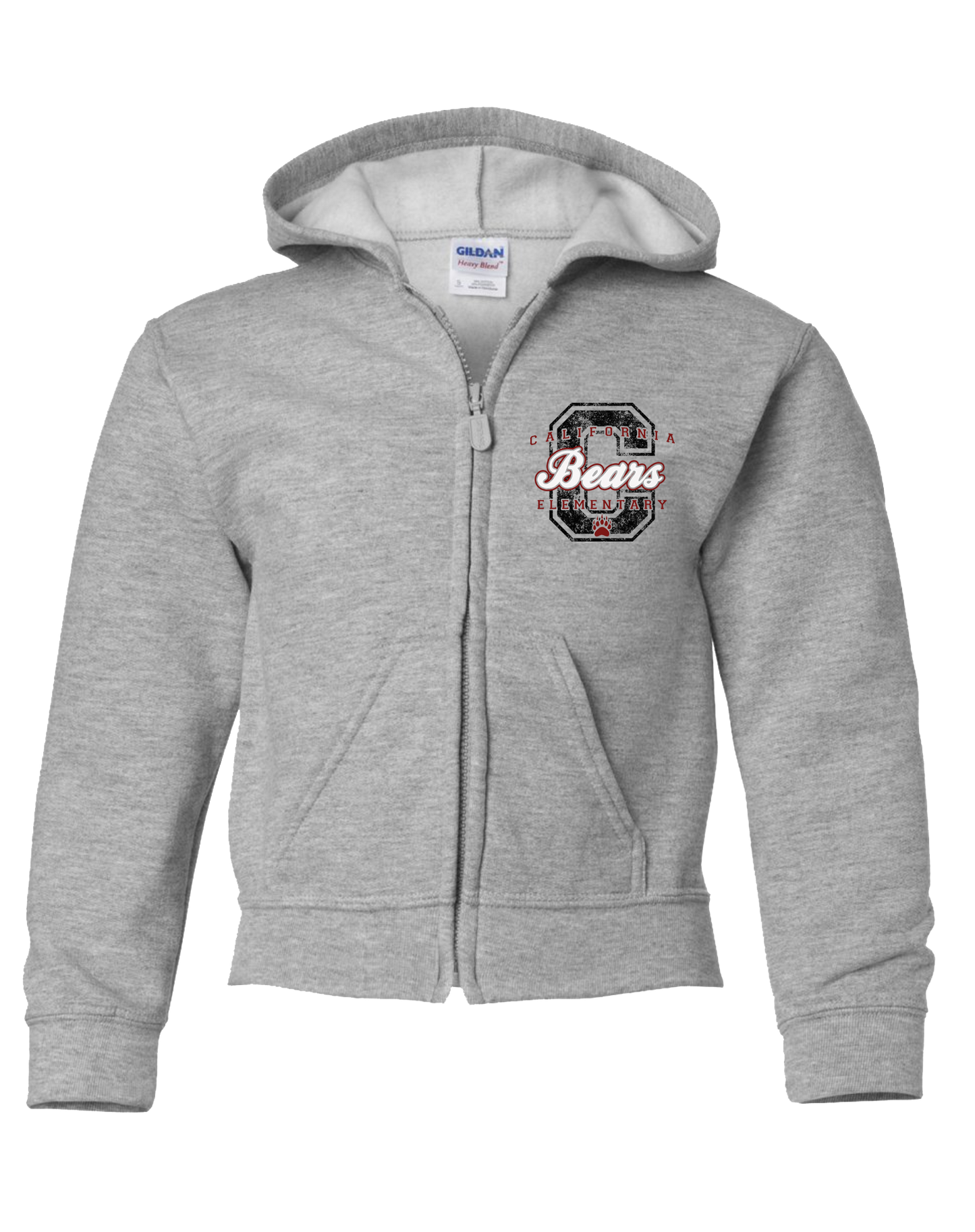 California Elementary - Logo Youth Zip-Hoodie (Sport Grey)