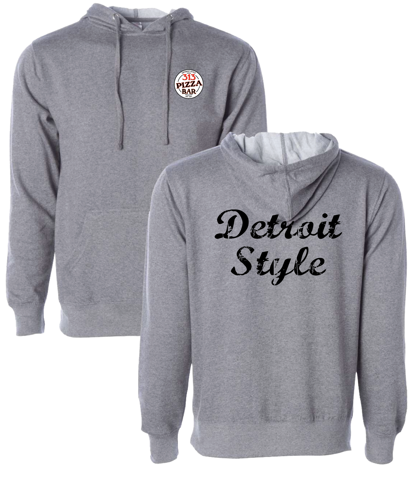 Detroit Style Pullover Hoodie - Unisex Gunmetal Grey