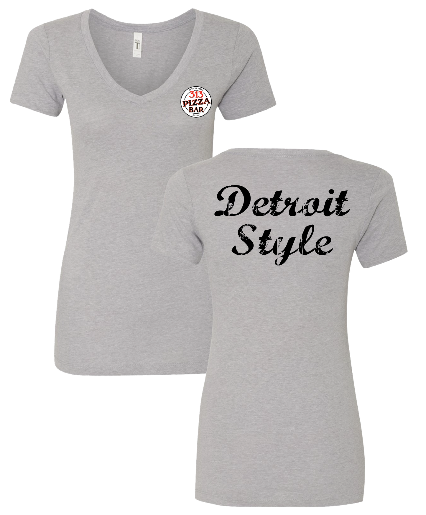 Detroit Style - Vneck Heather Gray