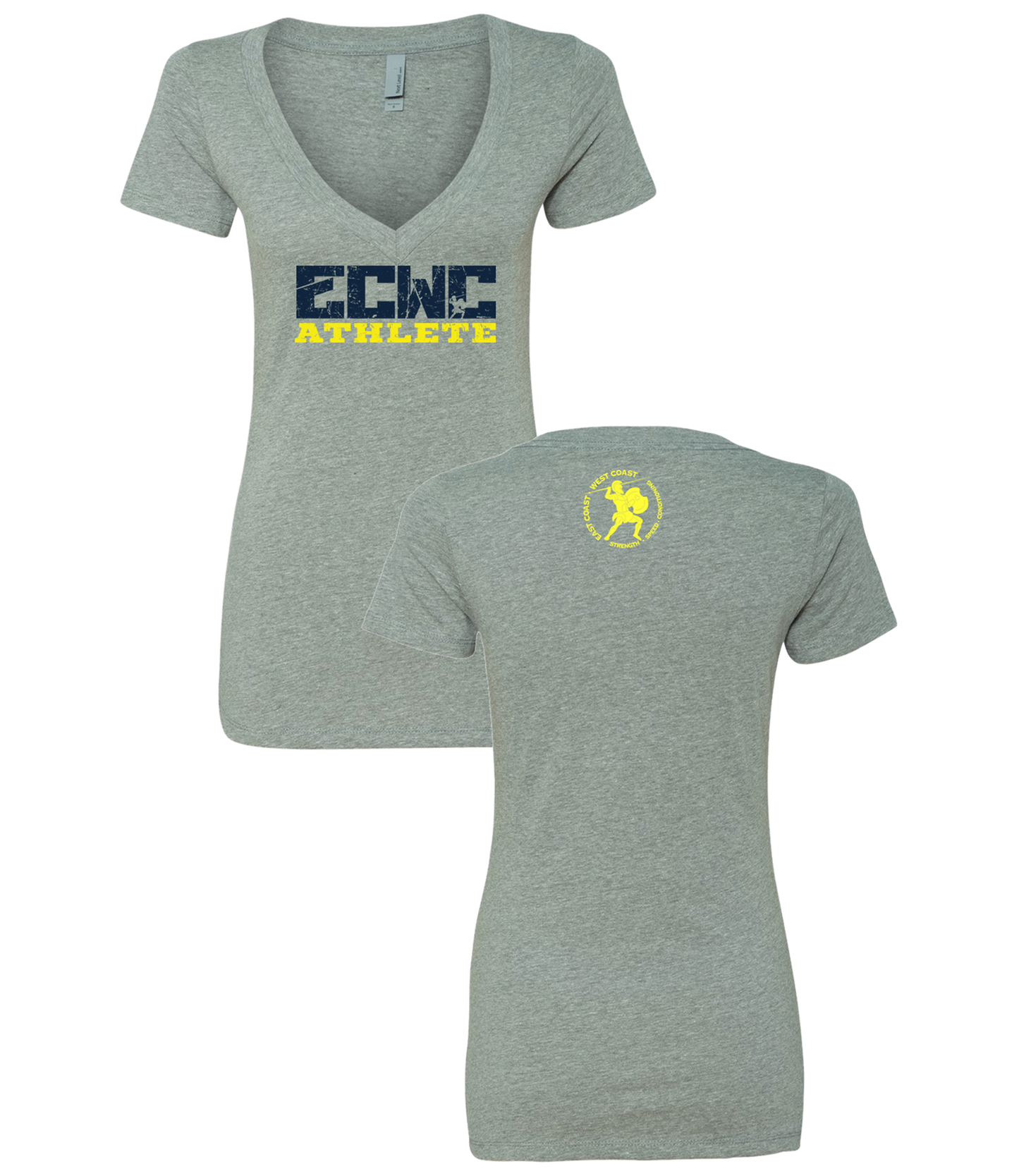 Womens ECWC Athlete V-neck (Dark Heather Grey)