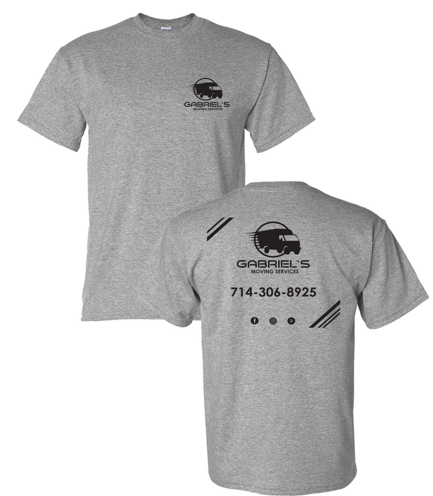 Gabriels Moving - Sports Gray Tee *gildan 8000