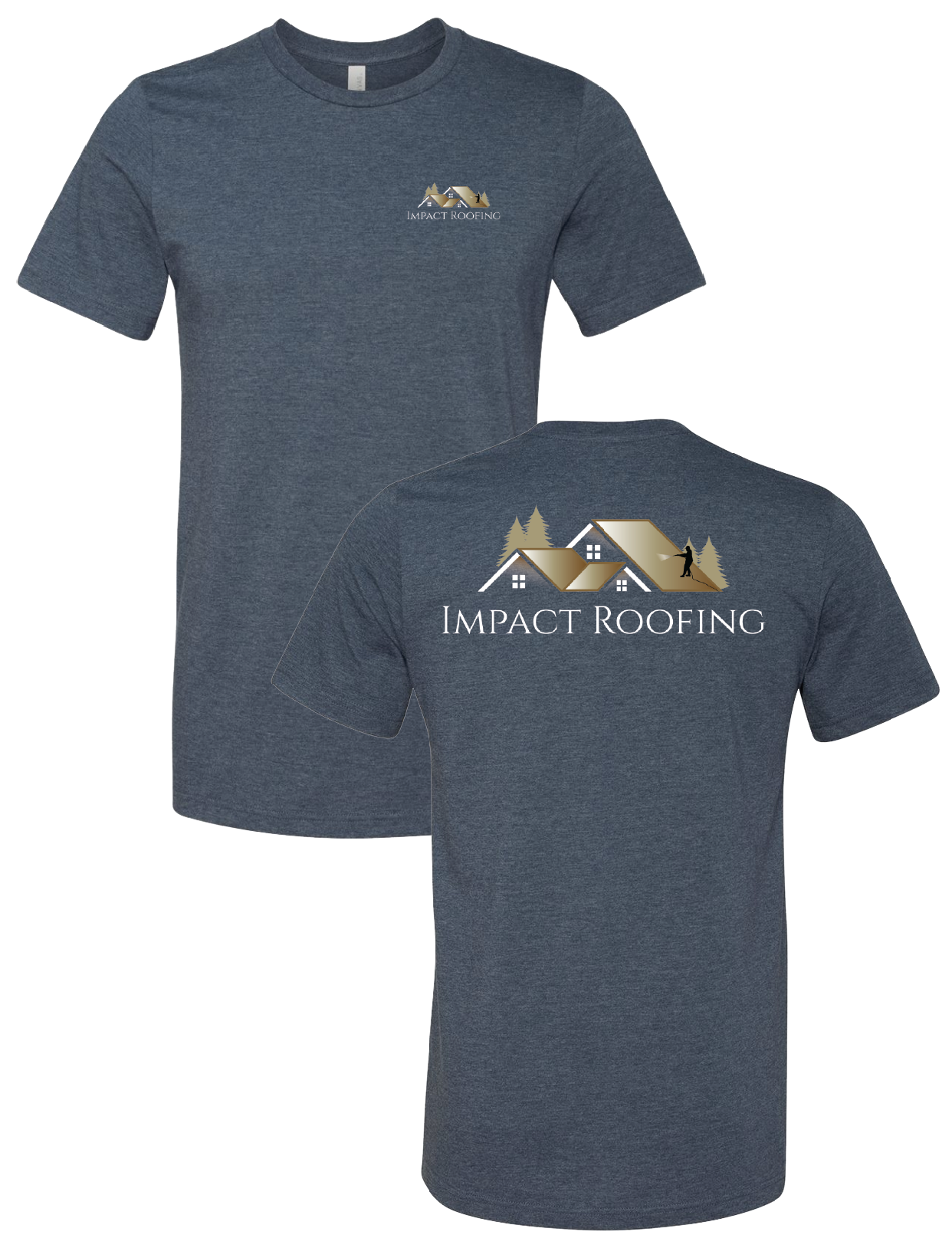 Impact Roofing Tee - Heather Navy