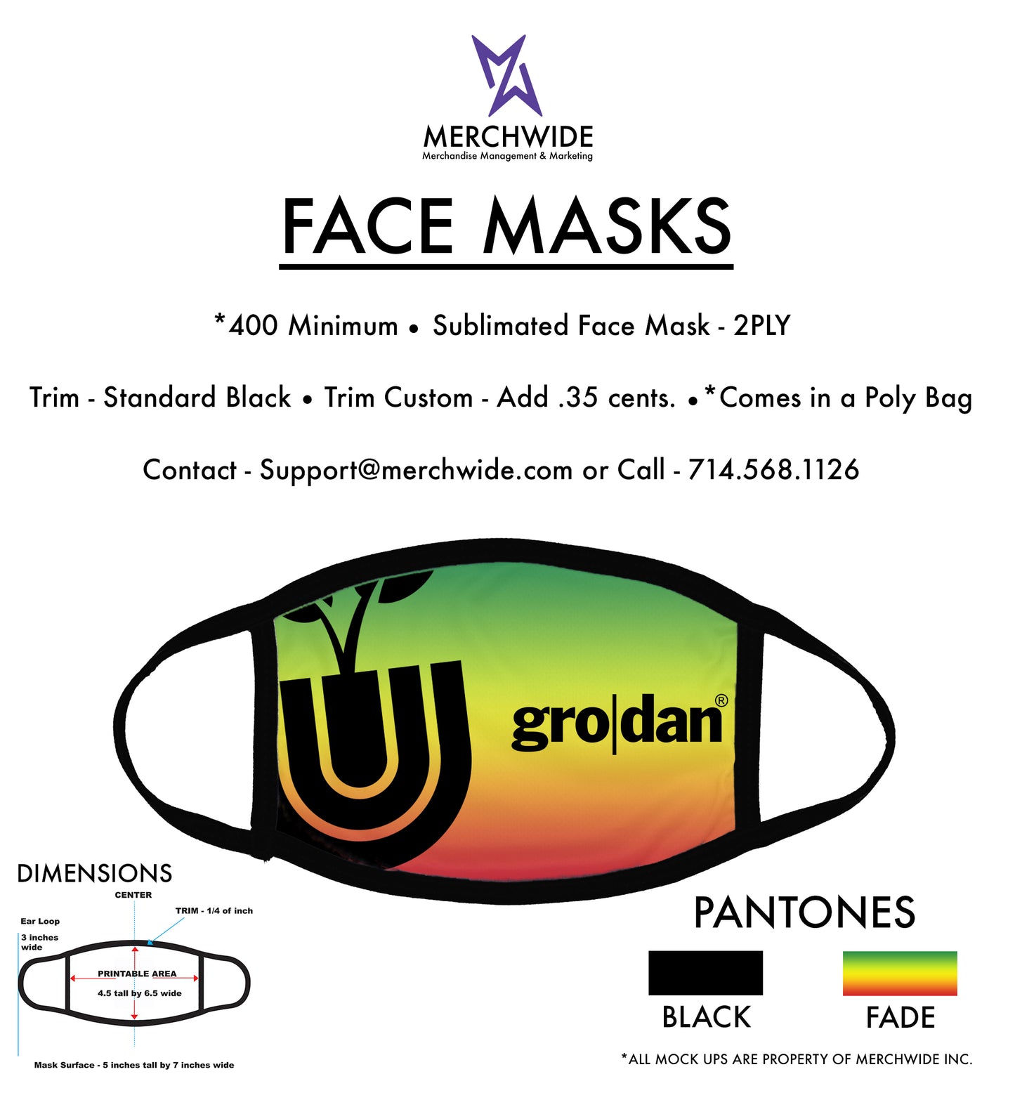 Grodan - Sublimated FaceMask - Full Color