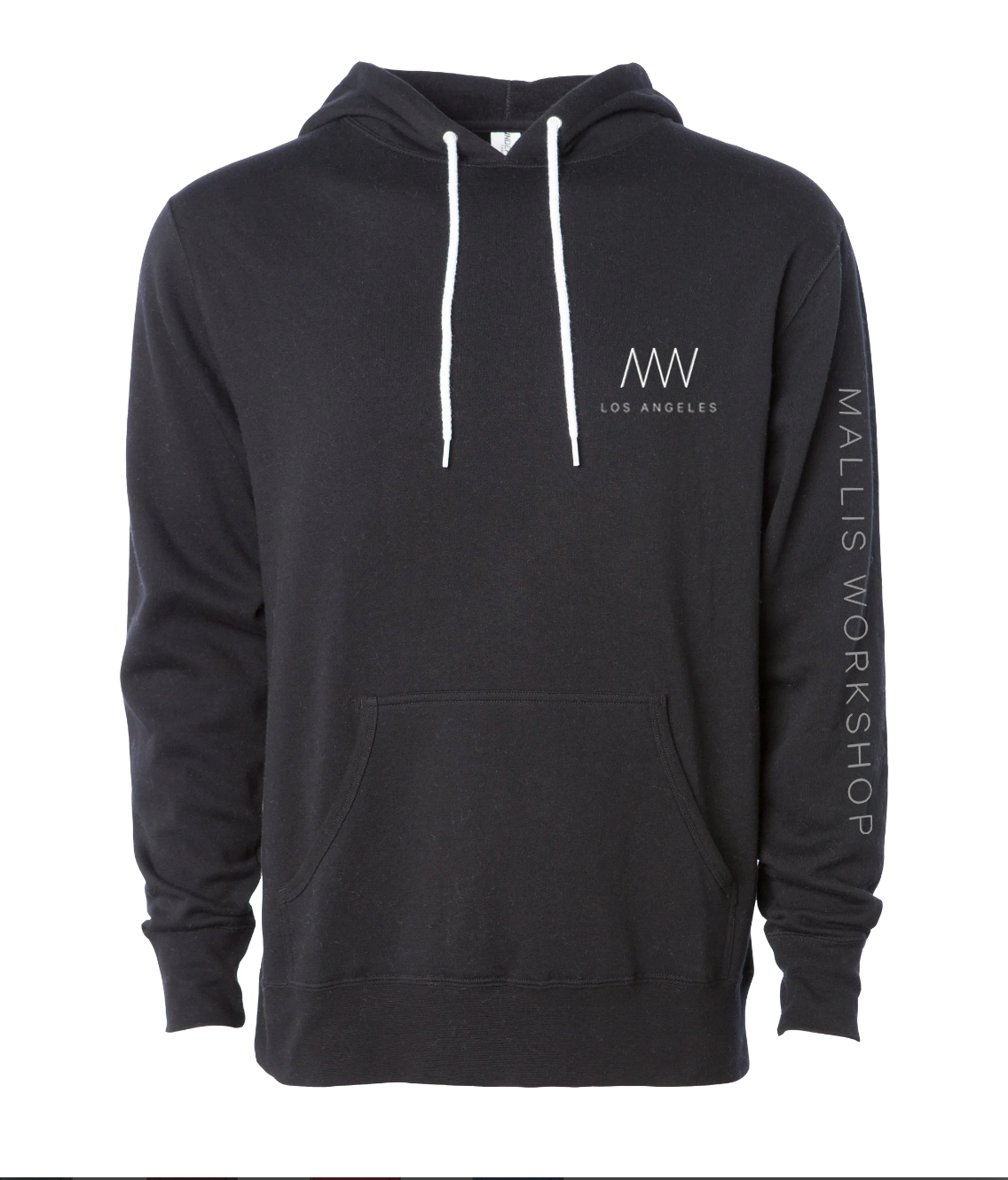 Mallis Workshop Black Hoodie - Left Chest and Sleeve Logos