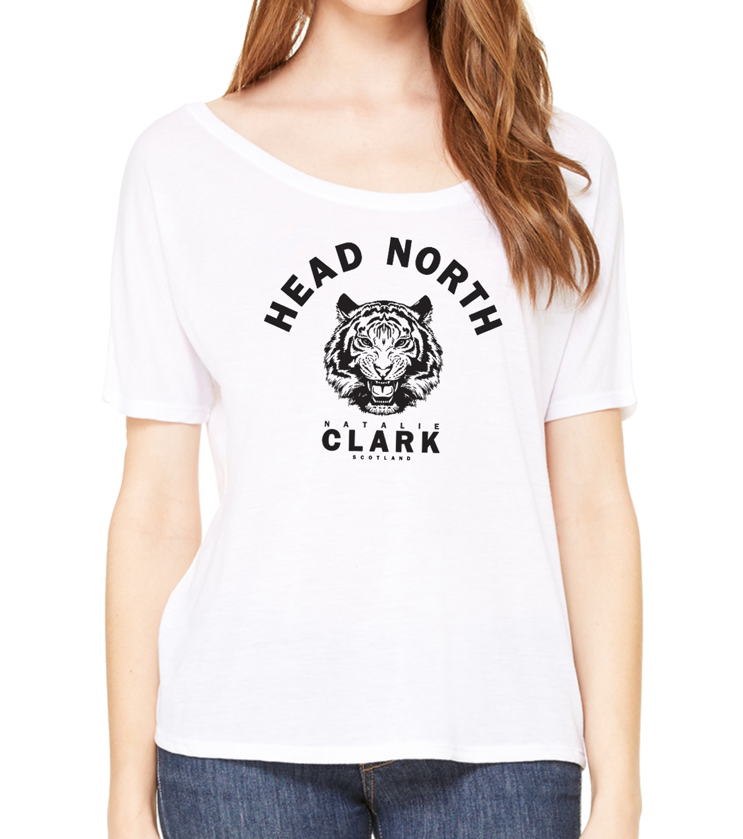 NATALIECLARK - WHITE 'HEAD NORTH' SLOUCHY T