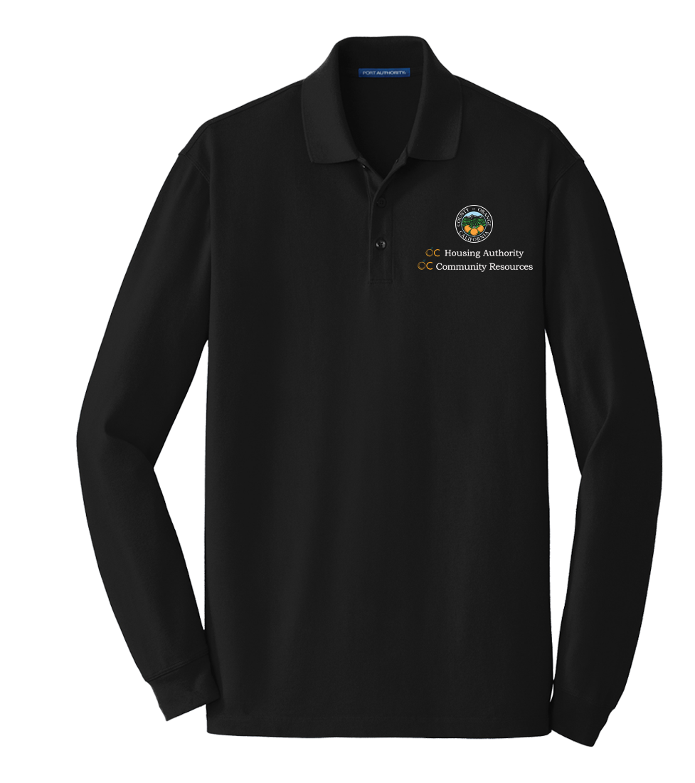 Mens Port Authority® EZCotton™ Long Sleeve Polo (OCHA)