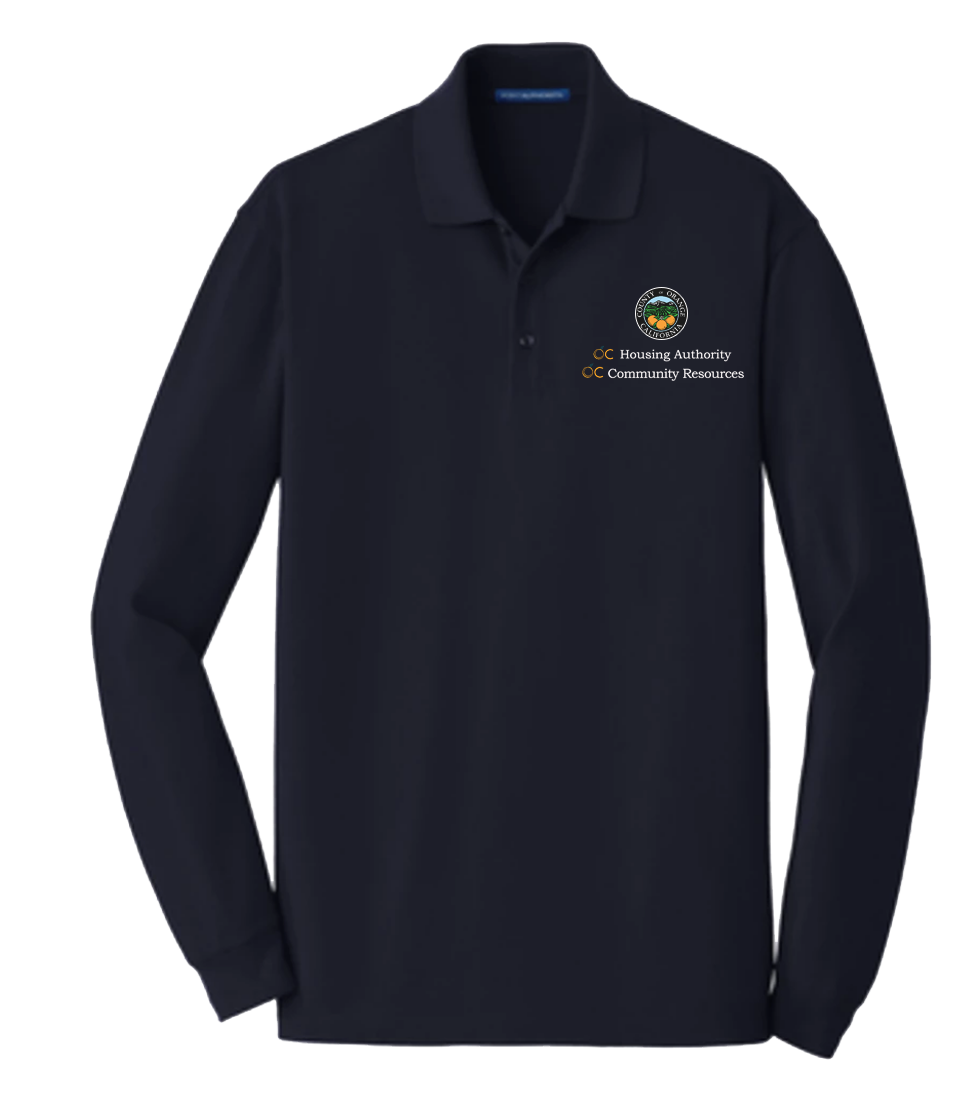 Mens Port Authority® EZCotton™ Long Sleeve Polo (OCHA)