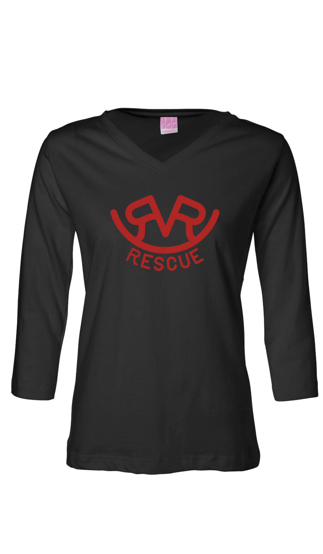 Hitch'n Post - Womens Ranch Rescue Logo 3/4 Sleeve (Black)