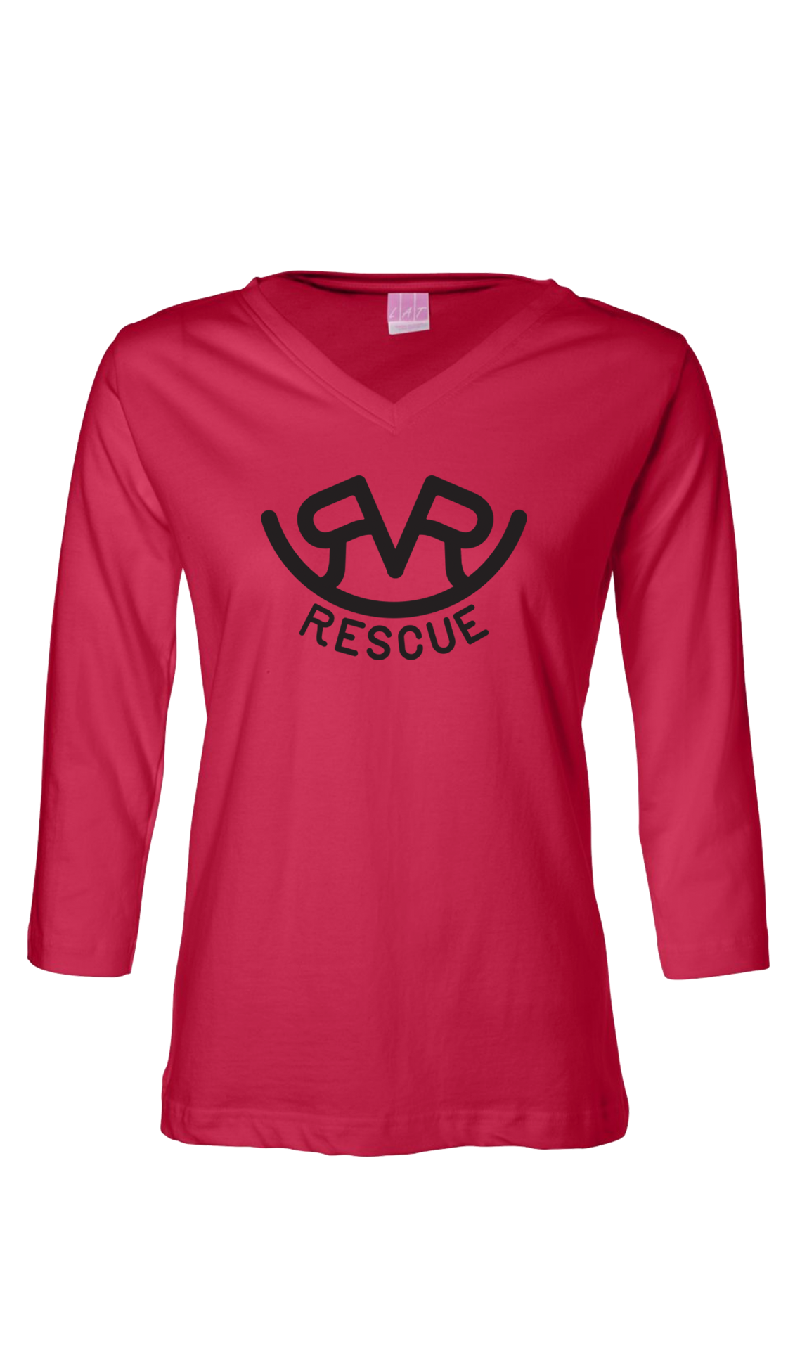 Hitch'n Post - Womens Ranch Rescue Logo 3/4 Sleeve (Red)