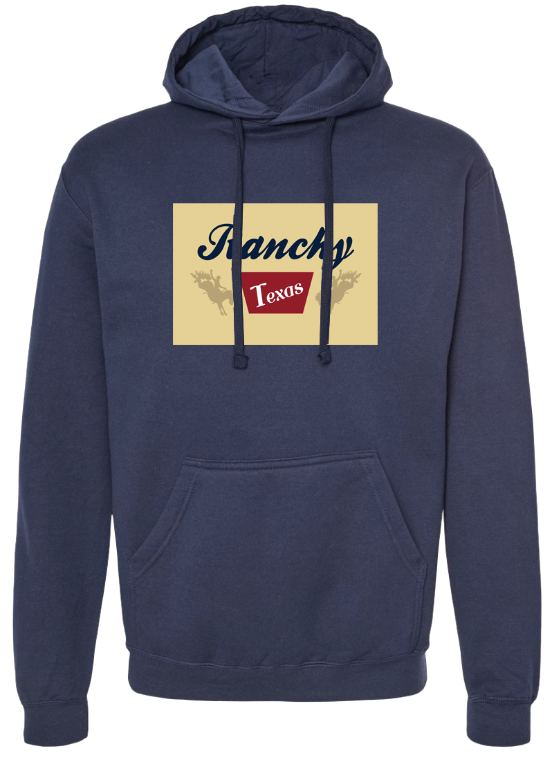 Ranchy Texas Hoodie - Full Logo Navy