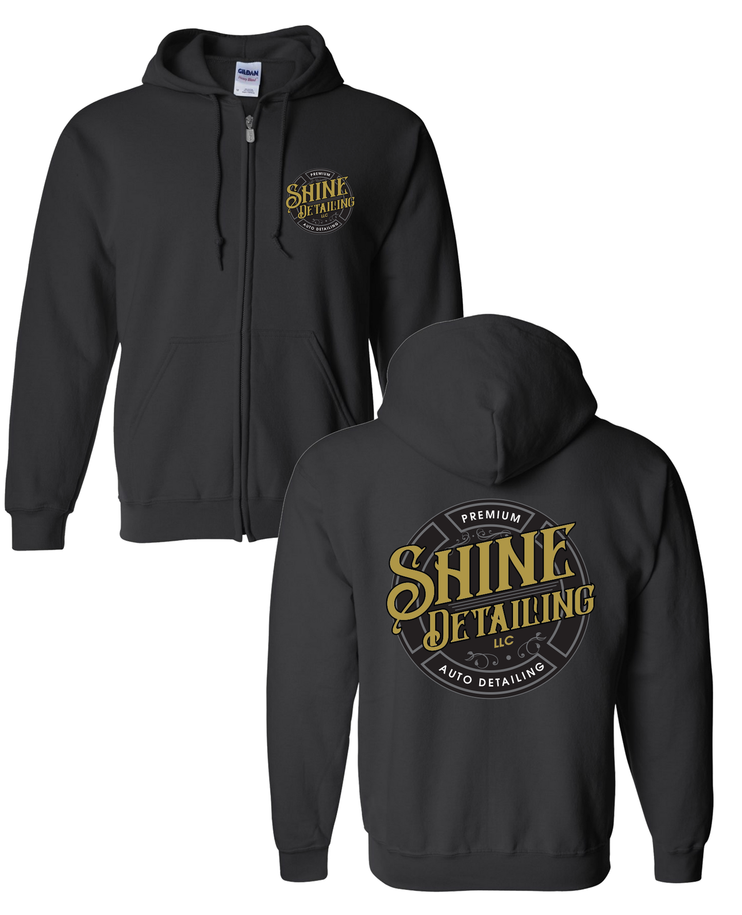 SHINE DETAILING - (BRONZE) LOGO ZIP-HOODIE