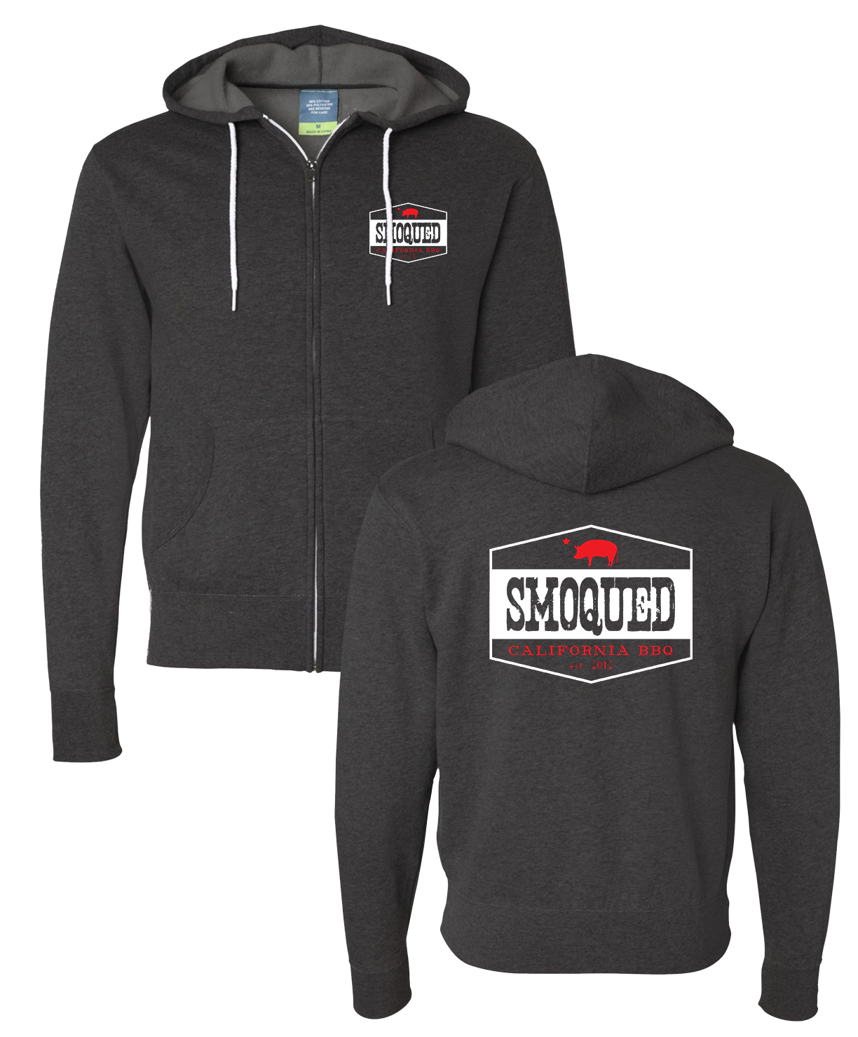 Smoqued - Zip Hoodie (Charcoal Heather)