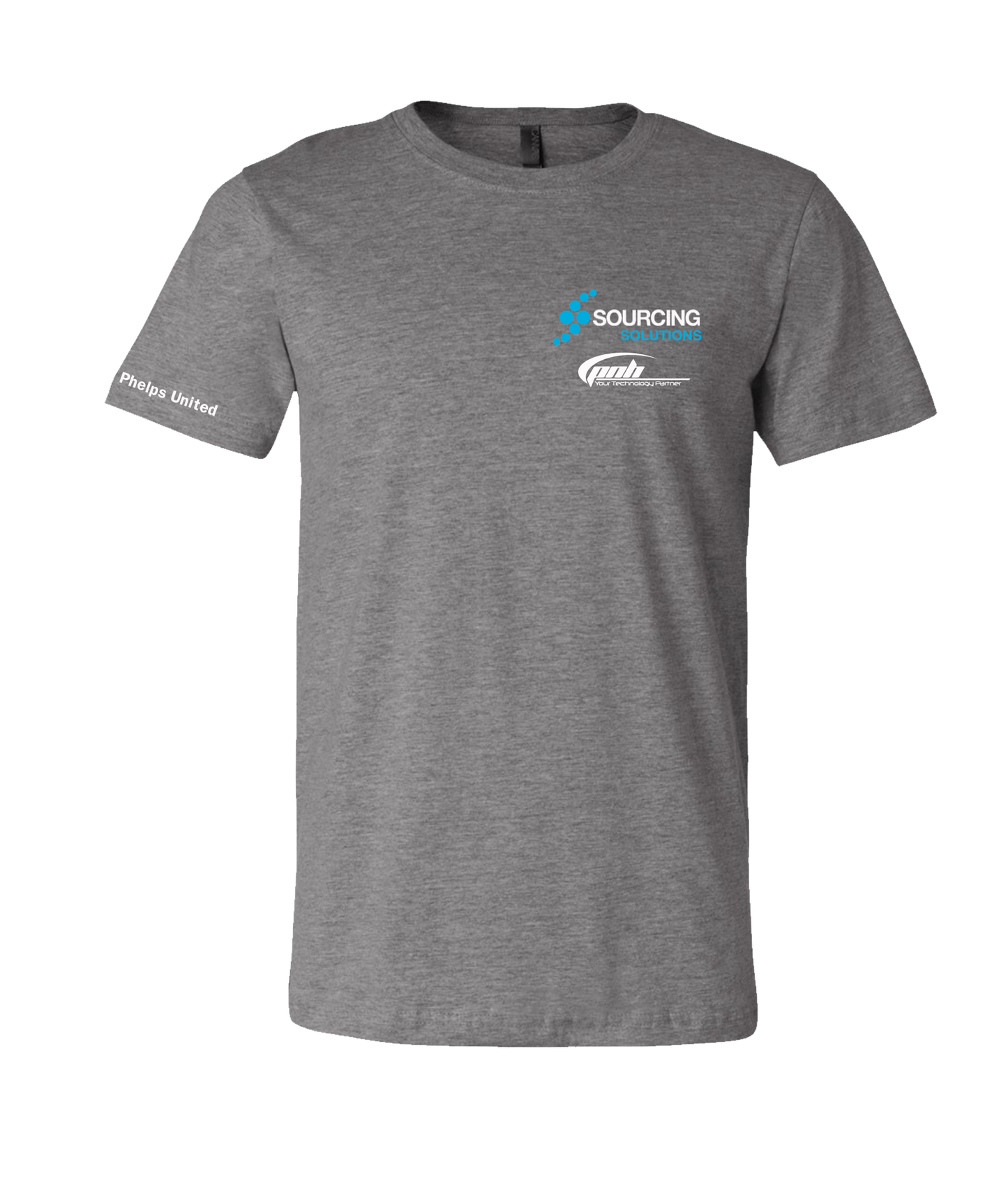 Phelps United - Tee Heather (Stacked logos)