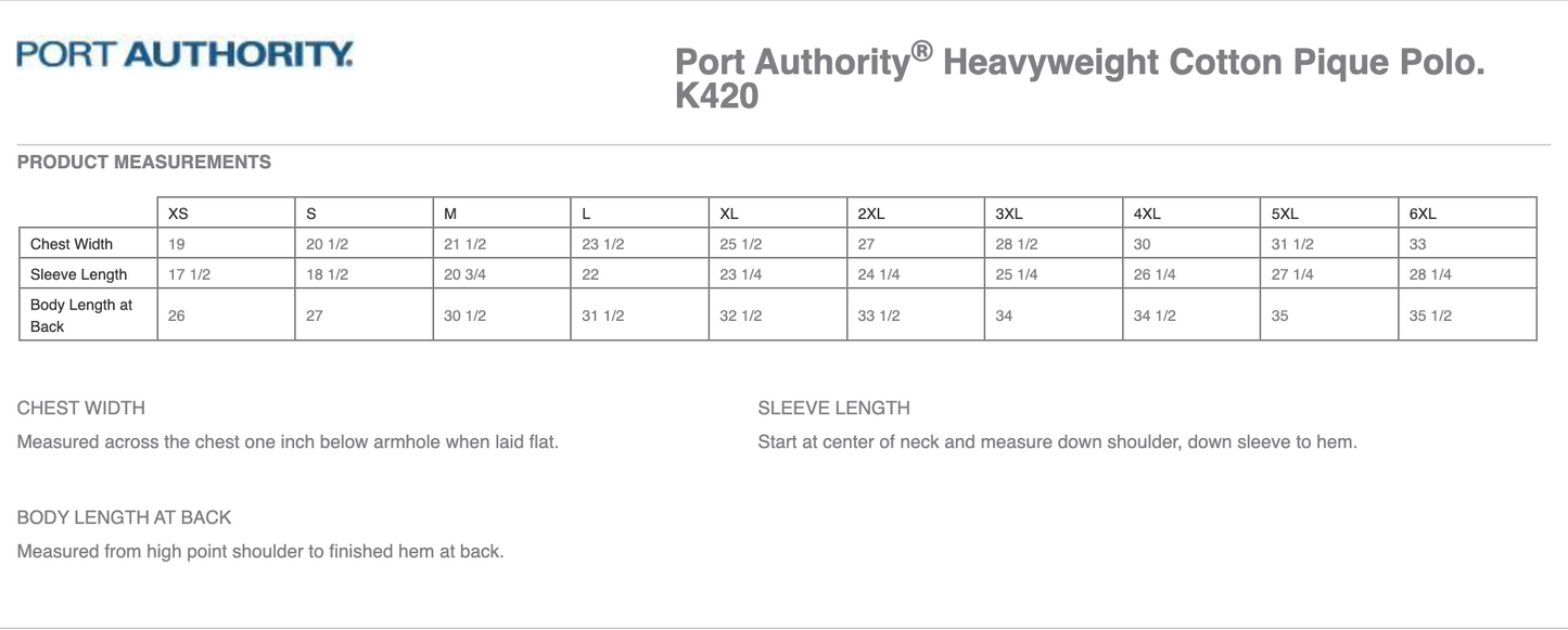 Port Authority® Heavyweight Cotton Pique Polo - K420 - Steel Grey