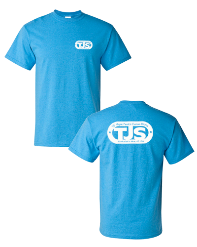 TJS - Heather Sapphire Tee (White Ink)