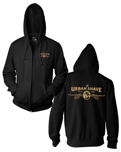 Urban Shave - Front and Back Full Logo Zip Hoodie (Black)
