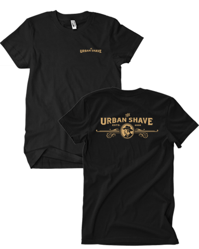 Urban Shave - Text Logo Front, Full Logo Back (Black)