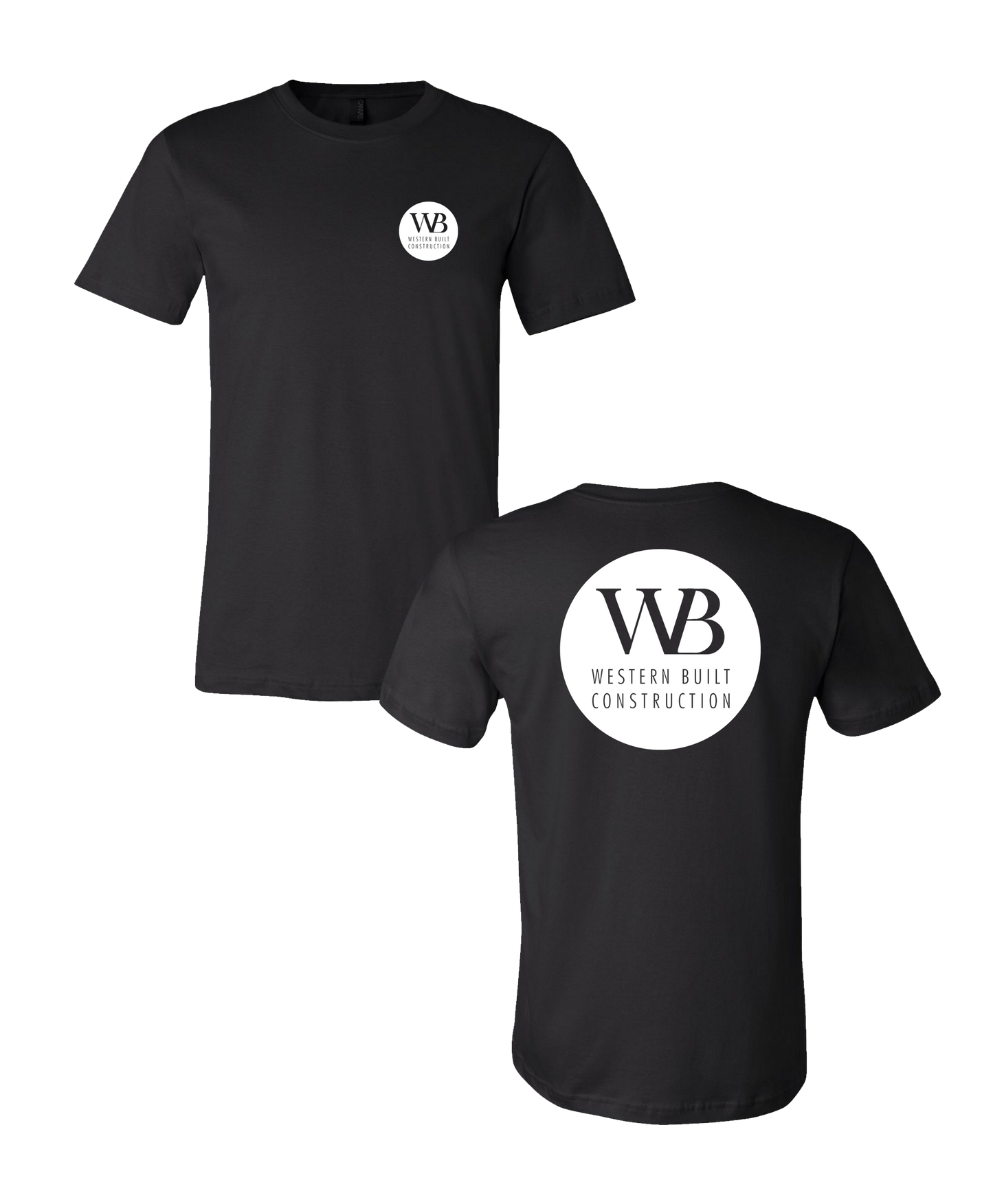 Built Construction - Bella Tee Black - Circle Logo