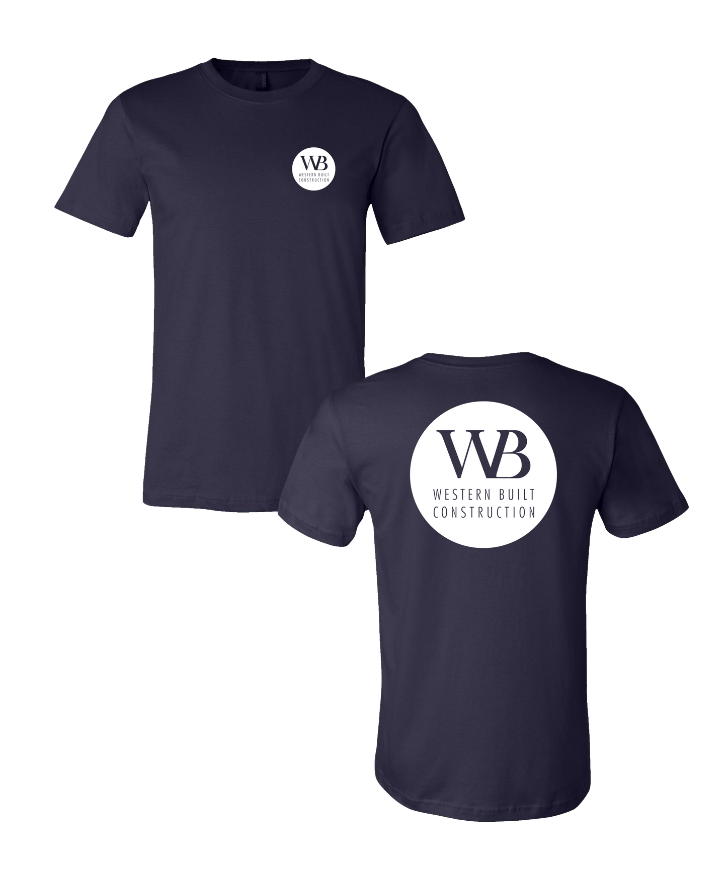 Built Construction - Bella Tee Navy - Circle Logo